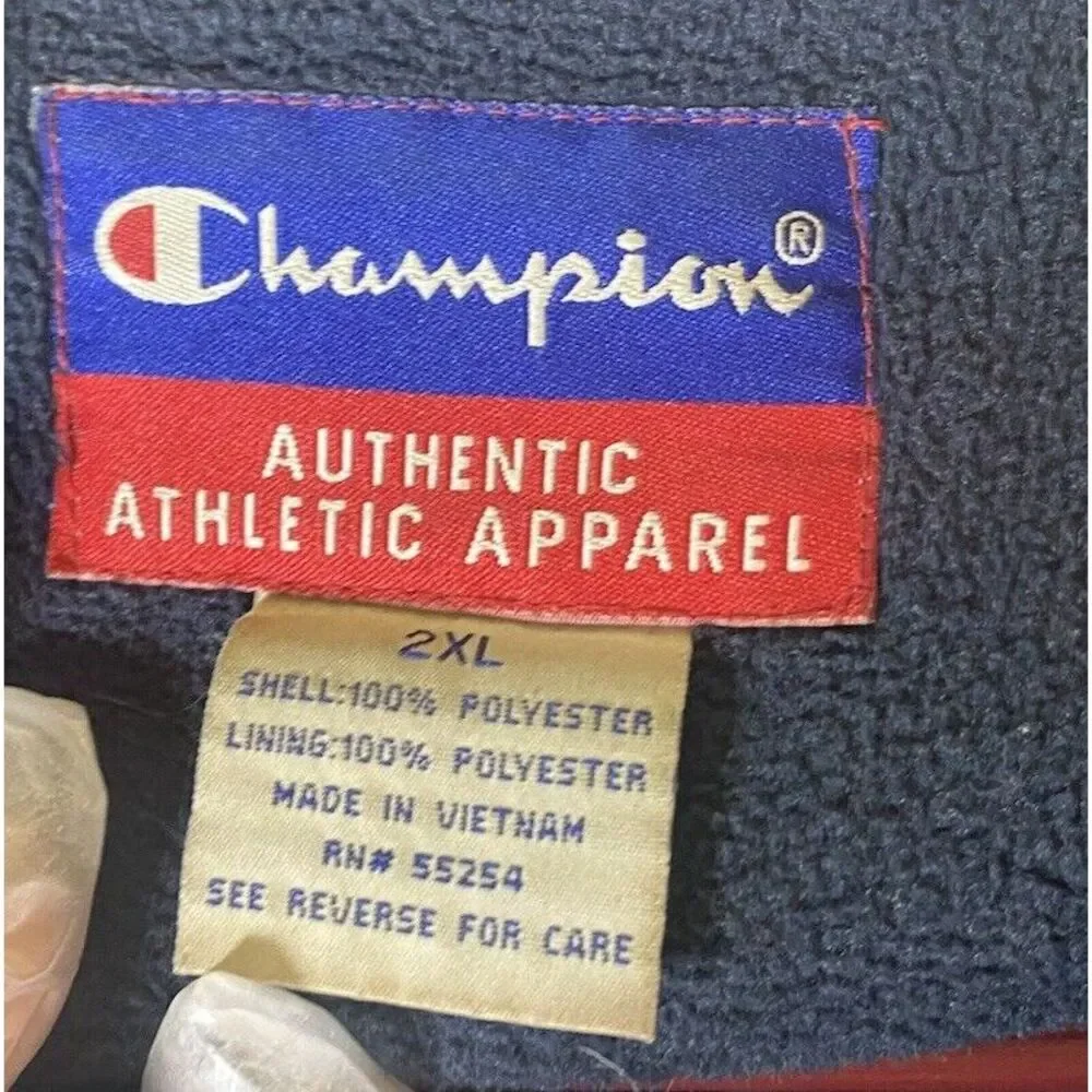Champion Authentic Athletic Apparel Full Zip Fleece Jacket 2XL Blue‎
